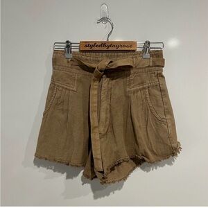 Free People One Penny Tie Waist High Rise Paperbag Shorts